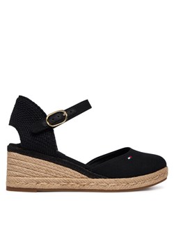 Espadryle Tommy Hilfiger Mid Wedge Espad Closed Toe FW0FW09233 Czarny ze sklepu eobuwie.pl w kategorii Espadryle damskie - zdjęcie 188643640