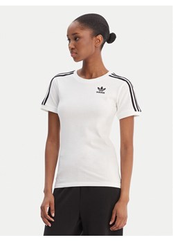 adidas T-Shirt adicolor Classics 3-Stripes GN2913 Biały Regular Fit ze sklepu MODIVO w kategorii Bluzki damskie - zdjęcie 188644283