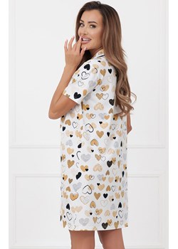Koszula nocna damska rozpinana na krótki rękaw Soreno, Kolor ecru-wzór, Rozmiar S, Italian Fashion ze sklepu Primodo w kategorii Koszule nocne - zdjęcie 188644844