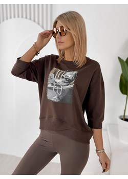 bluzka melisandre ciemnobrązowa one size ze sklepu UBRA w kategorii Bluzki damskie - zdjęcie 188645674