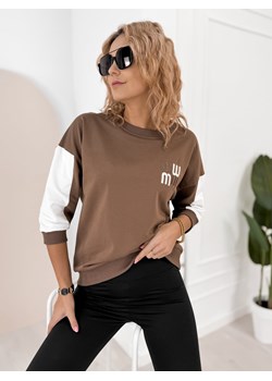 bluzka manzoni ciemnobeżowa one size ze sklepu UBRA w kategorii Bluzki damskie - zdjęcie 188646133