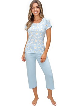 Piżama damska bawełniana z spodniami 3/4 Margaret, Kolor błękitny-wzór, Rozmiar S, Donna ze sklepu Intymna w kategorii Piżamy damskie - zdjęcie 188646311