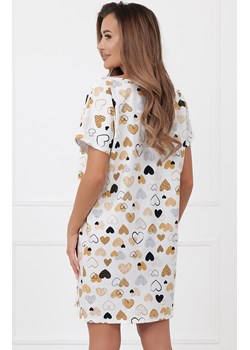 Koszula nocna damska na krótki rękaw Soraja, Kolor ecru-wzór, Rozmiar XS, Italian Fashion ze sklepu Intymna w kategorii Koszule nocne - zdjęcie 188646631