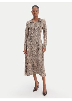 Morgan Sukienka koszulowa 261-RINGO Beżowy Regular Fit ze sklepu MODIVO w kategorii Sukienki - zdjęcie 188653911