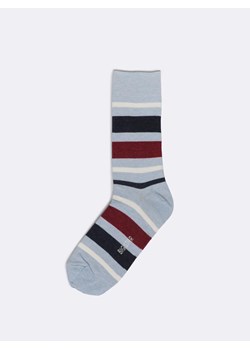 Skarpety bawełniane męskie w kolorowe paski niebieskie Ismaelo 401 ze sklepu Big Star w kategorii Skarpetki męskie - zdjęcie 188654952