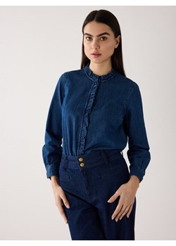 More & More Damska bluzka dżinsowa Kobiety Bawełna dark stone jednolity ze sklepu vangraaf w kategorii Koszule damskie - zdjęcie 188655370