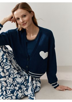More & More Kardigan damski Kobiety Bawełna granatowy jednolity ze sklepu vangraaf w kategorii Swetry damskie - zdjęcie 188655372