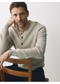 Reserved - Sweter z dodatkiem wełny - beżowy ze sklepu Reserved w kategorii Swetry męskie - zdjęcie 188655420