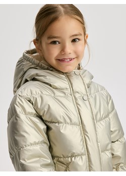 Reserved - Kurtka z imitacji skóry z metalicznym połyskiem - złoty ze sklepu Reserved w kategorii Kurtki dziewczęce - zdjęcie 188655543