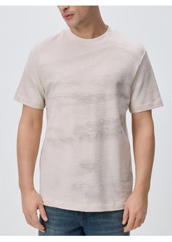 Reserved - Strukturalny t-shirt regular - warm olive ze sklepu Reserved w kategorii T-shirty męskie - zdjęcie 188655564