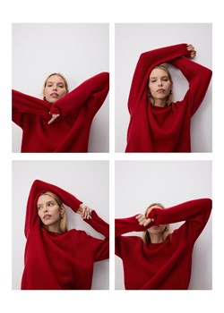 Reserved - Sweter z wełną - czerwony ze sklepu Reserved w kategorii Swetry damskie - zdjęcie 188655633