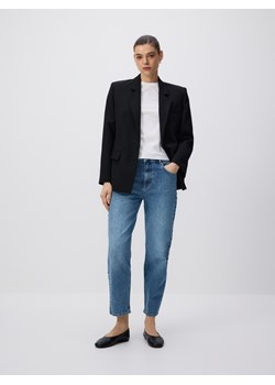 Reserved - T-shirt z domieszką jedwabiu - biały ze sklepu Reserved w kategorii Bluzki damskie - zdjęcie 188655653