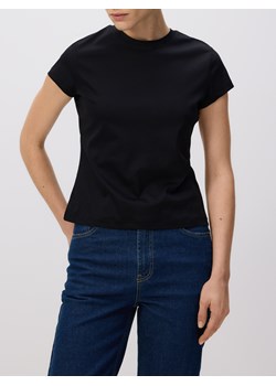 Reserved - T-shirt z domieszką jedwabiu - czarny ze sklepu Reserved w kategorii Bluzki damskie - zdjęcie 188655674