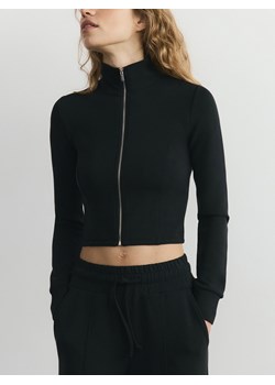Reserved - Rozpinana bluza z modalem - czarny ze sklepu Reserved w kategorii Bluzy damskie - zdjęcie 188655873