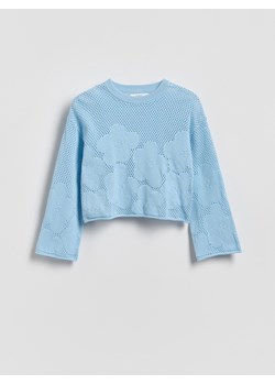 Reserved - Bawełniany sweter - jasnoniebieski ze sklepu Reserved w kategorii Swetry dziewczęce - zdjęcie 188655881