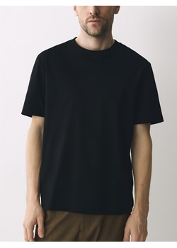 Reserved - T-shirt regular z merceryzowanej bawełny - czarny ze sklepu Reserved w kategorii T-shirty męskie - zdjęcie 188655980