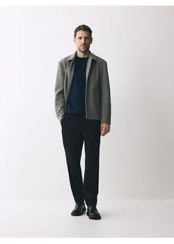 Reserved - Longsleeve z merceryzowanej bawełny - granatowy ze sklepu Reserved w kategorii T-shirty męskie - zdjęcie 188655984