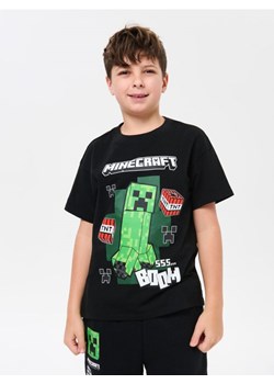 Sinsay - Bawełniana koszulka Minecraft - czarny ze sklepu Sinsay w kategorii T-shirty chłopięce - zdjęcie 188656431