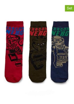 LEGO Skarpety (3 pary) w kolorze brązowym, czerwonym i granatowym ze sklepu Limango Polska w kategorii Skarpetki dziecięce - zdjęcie 188659441
