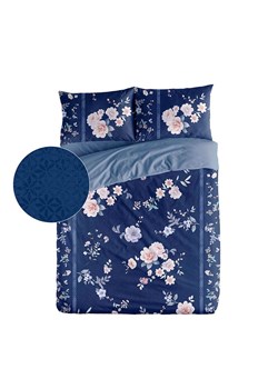 ethere Perkalowa poszwa "Yuri" w kolorze granatowym na kołdrę ze sklepu Limango Polska w kategorii Pościele - zdjęcie 188659854