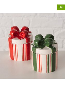 Boltze Pojemniki (2 szt.) "Anella" w kolorze czerwono-zielonym - wys. 8,5 cm ze sklepu Limango Polska w kategorii Pojemniki kuchenne - zdjęcie 188666411