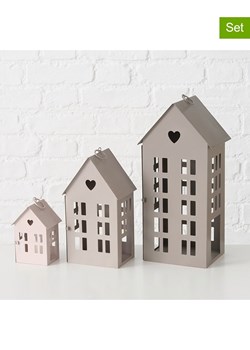 Boltze Lampiony (3 szt.) " Alamo" w kolorze beżowo-szaro-jasnobrązowym ze sklepu Limango Polska w kategorii Świeczniki - zdjęcie 188666441