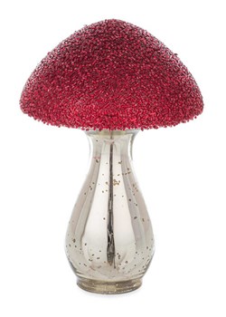 Bizzotto Figurka dekoracyjna "Mushroom" w kolorze srebrno-czerwonym - wys. 19 cm ze sklepu Limango Polska w kategorii Dekoracje - zdjęcie 188666522