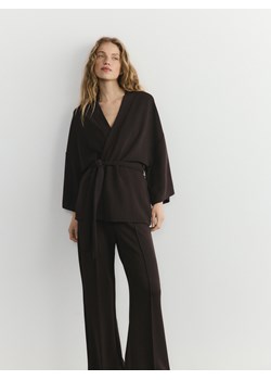 Reserved - Bluza kimono z modalem - ciemnobrązowy ze sklepu Reserved w kategorii Bluzy damskie - zdjęcie 188667683