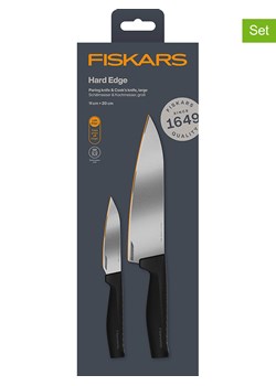 Fiskars Noże (2 szt.) "Hard Edge" w kolorze srebrno-czarnym ze sklepu Limango Polska w kategorii Noże kuchenne - zdjęcie 188668814