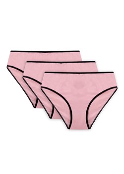 Figi Vivisence 4016 3-pack gumka czarna: róż ze sklepu kontri.pl w kategorii Majtki damskie - zdjęcie 188669860