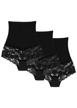 Wol-Bar Preciosa 3-pak Majtki wysokie figi, czarny ze sklepu kontri.pl w kategorii Majtki damskie - zdjęcie 188670293