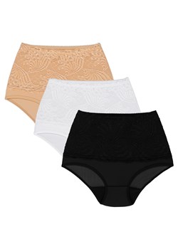 Wol-Bar Kaja 3-pak Majtki figi, beżowy-biały-czarny ze sklepu kontri.pl w kategorii Majtki damskie - zdjęcie 188671334