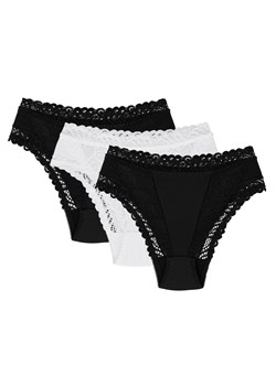 Wol-Bar Abra 3-pak Majtki figi, czarny-czarny-biały ze sklepu kontri.pl w kategorii Majtki damskie - zdjęcie 188672134