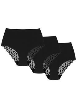 Wol-Bar Promessa 3-pak Majtki wysokie figi, czarny ze sklepu kontri.pl w kategorii Majtki damskie - zdjęcie 188673432