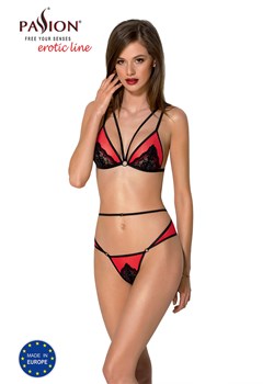 Passion Peonia set Nocna komplet biustonosz + figi, red ze sklepu kontri.pl w kategorii Komplety bielizny damskiej - zdjęcie 188673703