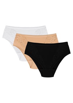 Wol-Bar Eco-Ga 3-pak Majtki figi, beżowy-biały-czarny ze sklepu kontri.pl w kategorii Majtki damskie - zdjęcie 188673953