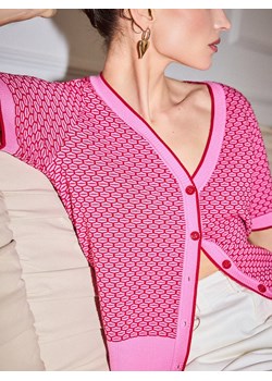 Mohito - Kardigan z krótkim rękawem - mocny różowy ze sklepu Mohito w kategorii Swetry damskie - zdjęcie 188675422