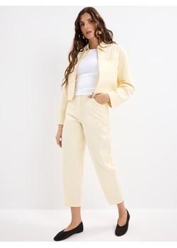 Mohito - Spodnie z bawełny i lyocellu - żółty ze sklepu Mohito w kategorii Spodnie damskie - zdjęcie 188675474