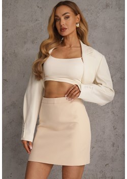 Beżowa Ołówkowa Spódnica VICES w Stylu Basic Fretima ze sklepu renee.pl w kategorii Spódnice - zdjęcie 188675690