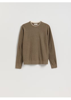 Reserved - Sweter z bawełną - brązowy ze sklepu Reserved w kategorii Swetry męskie - zdjęcie 188675752