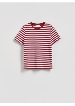 Reserved - T-shirt z bawełny merceryzowanej - pastelowy róż ze sklepu Reserved w kategorii Bluzki damskie - zdjęcie 188675763