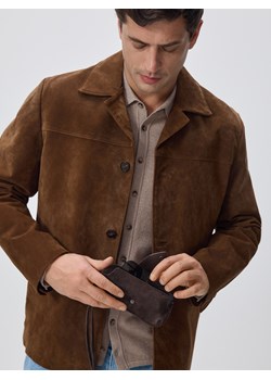 Reserved - Zamszowe etui na okulary - ciemnobrązowy ze sklepu Reserved w kategorii Etui - zdjęcie 188675793