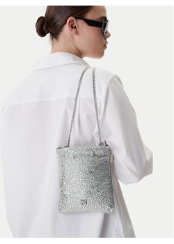 Torebka PINKO Slouchy Coulisse Baby AI 25-26 PCPL 105409 A2WF Srebrny ze sklepu eobuwie.pl w kategorii Kopertówki - zdjęcie 188676174