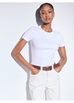 Mohito - T-shirt z krótkim rękawem - biały ze sklepu Mohito w kategorii Bluzki damskie - zdjęcie 188678580