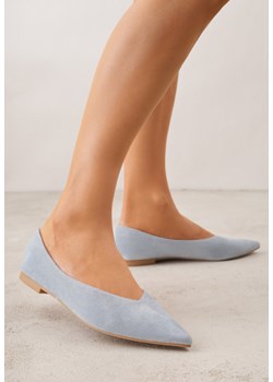 Niebieskie Balerinki z Imitacji Zamszu ze Szpiczastym Noskiem Melikel ze sklepu renee.pl w kategorii Balerinki - zdjęcie 188678844