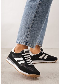 Czarne Klasyczne Sneakersy Zdobione Siateczkowymi Wstawkami Eilshoy ze sklepu renee.pl w kategorii Buty sportowe damskie - zdjęcie 188678862