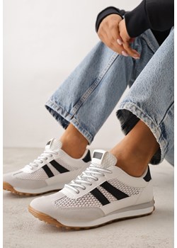 Białe Klasyczne Sneakersy Zdobione Siateczkowymi Wstawkami Eilshoy ze sklepu renee.pl w kategorii Buty sportowe damskie - zdjęcie 188678871