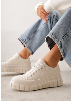 Beżowe Sneakersy VICES na Platformie w Stylu Chunky z Perforacją Hypsyllis ze sklepu renee.pl w kategorii Buty sportowe damskie - zdjęcie 188679114