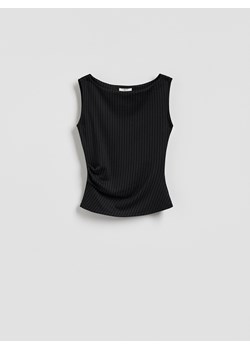 Reserved - Bluzka z wiskozą - ciemnoszary ze sklepu Reserved w kategorii Bluzki damskie - zdjęcie 188679180