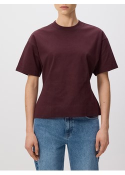 Reserved - Taliowany t-shirt - ciemnobrązowy ze sklepu Reserved w kategorii Bluzki damskie - zdjęcie 188679200